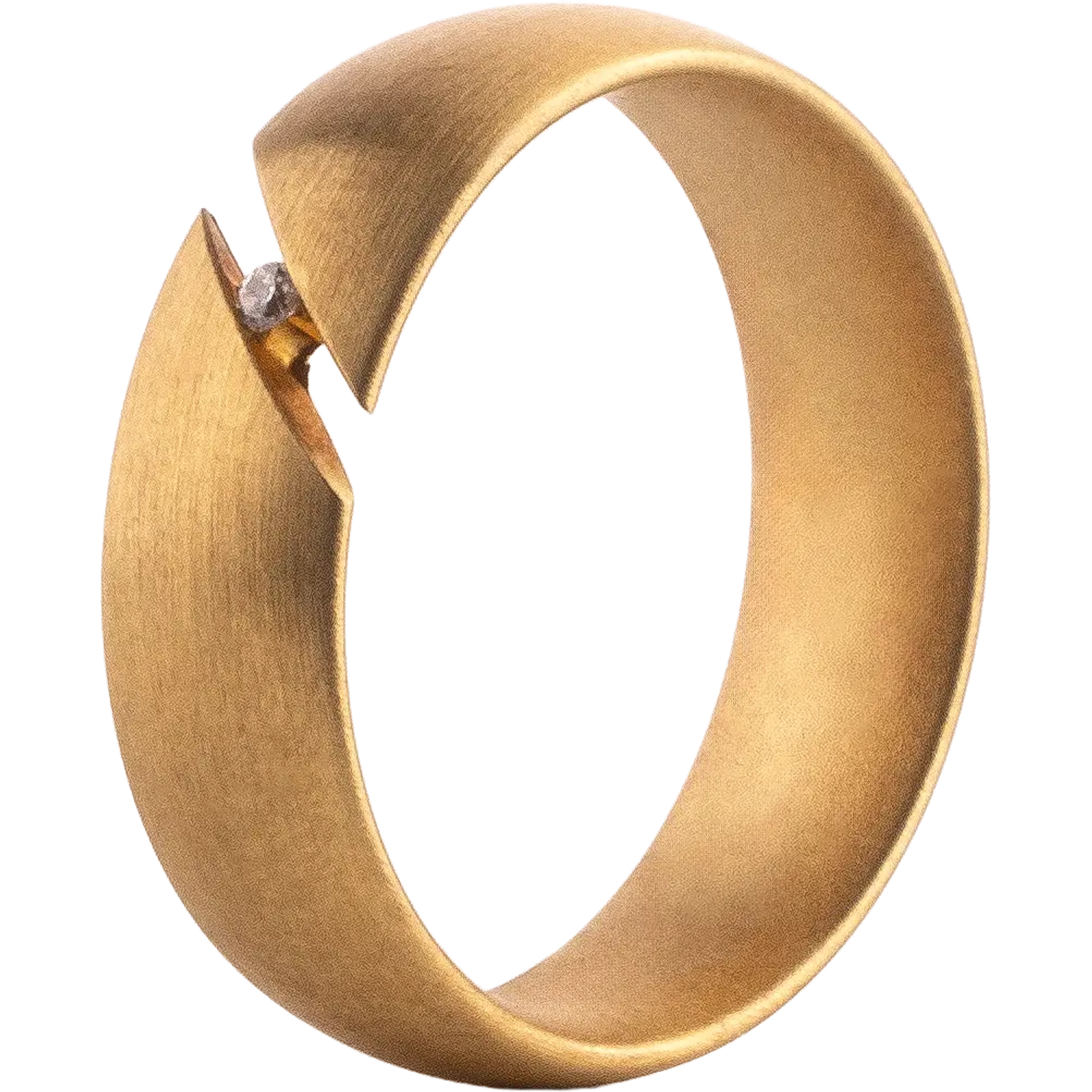 Verlobungsring als Solitär mit Brillant in einer Weißgoldschiene