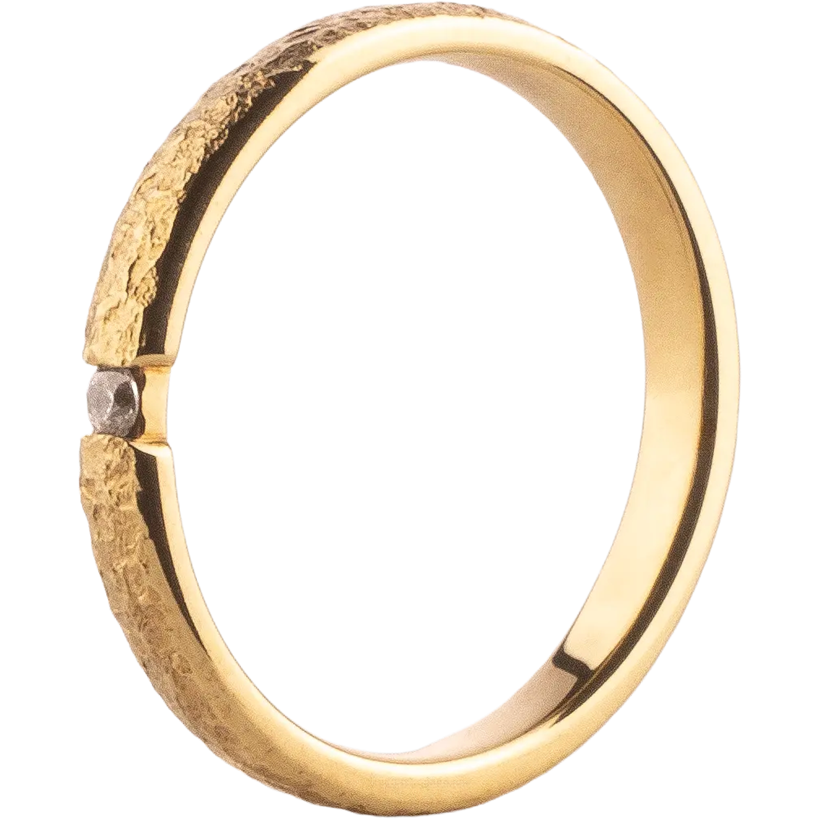 Goldring mit blauem Saphir in einer 585er Goldschiene