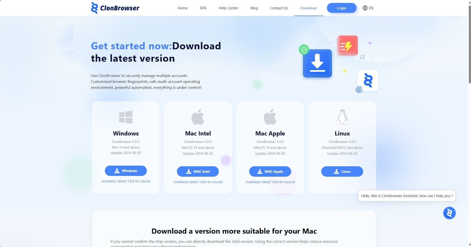ClonBrowser download page