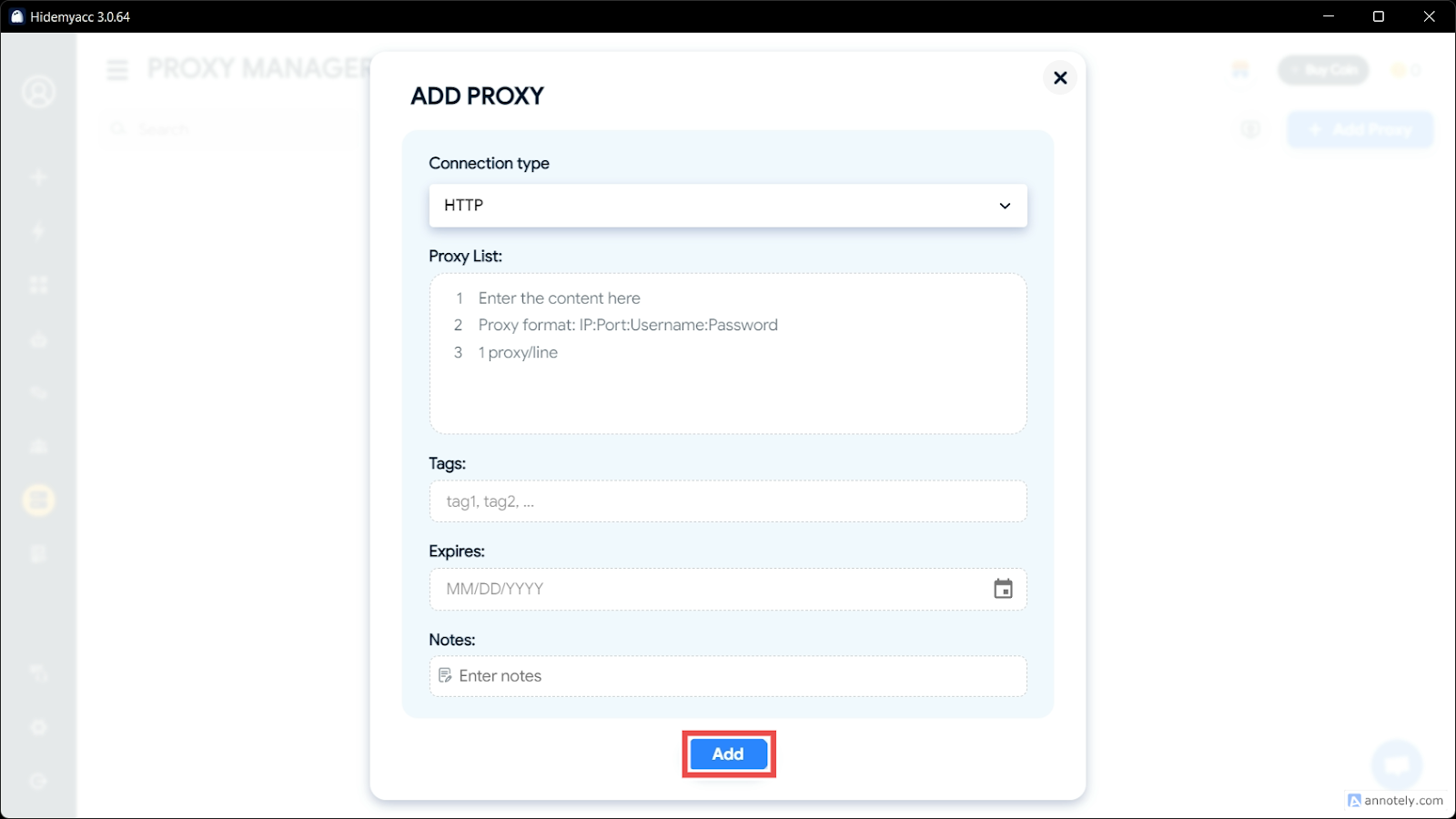 Adding bulk proxies
