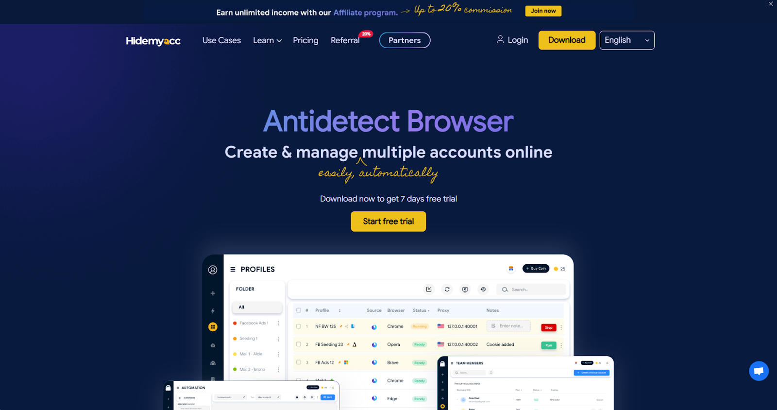 Hidemyacc Homepage