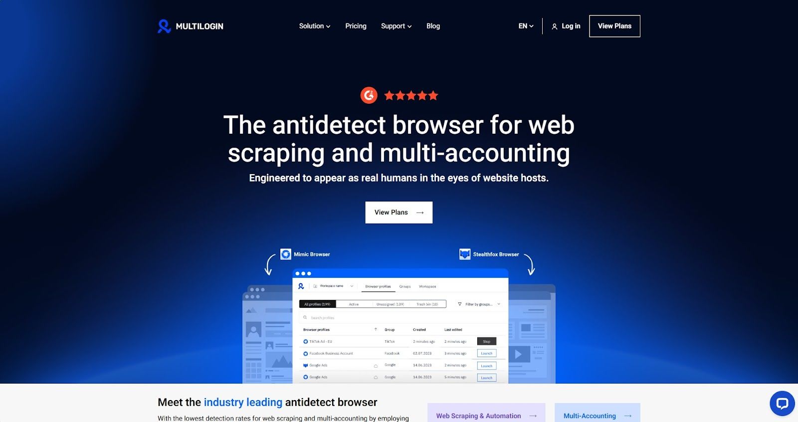 MultiLogin Home Page