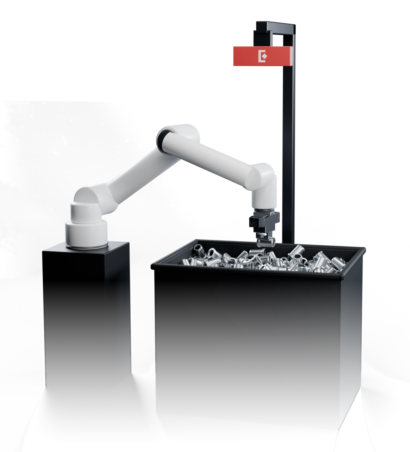 Robot arm picking from a bin under the Eureka 3D Camera