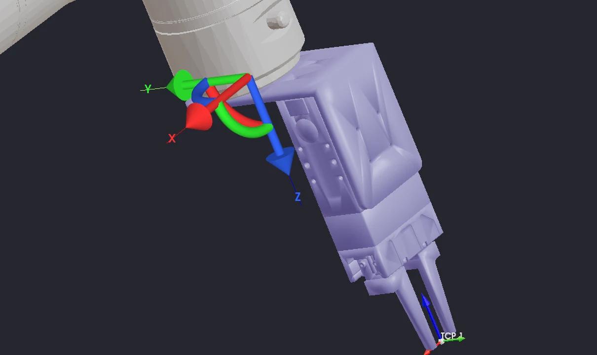StereoPick gripper setup with the tool center point on the fingertips