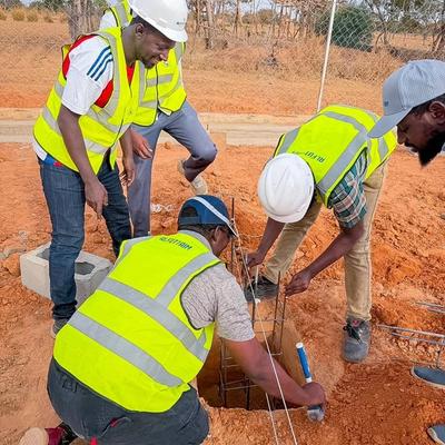 Team members on site