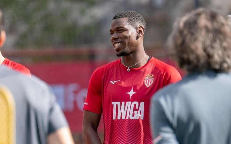 Paul Pogba, who hasn't played football in two years, was selected in Monaco's matchday squad for today's game against Rennes.