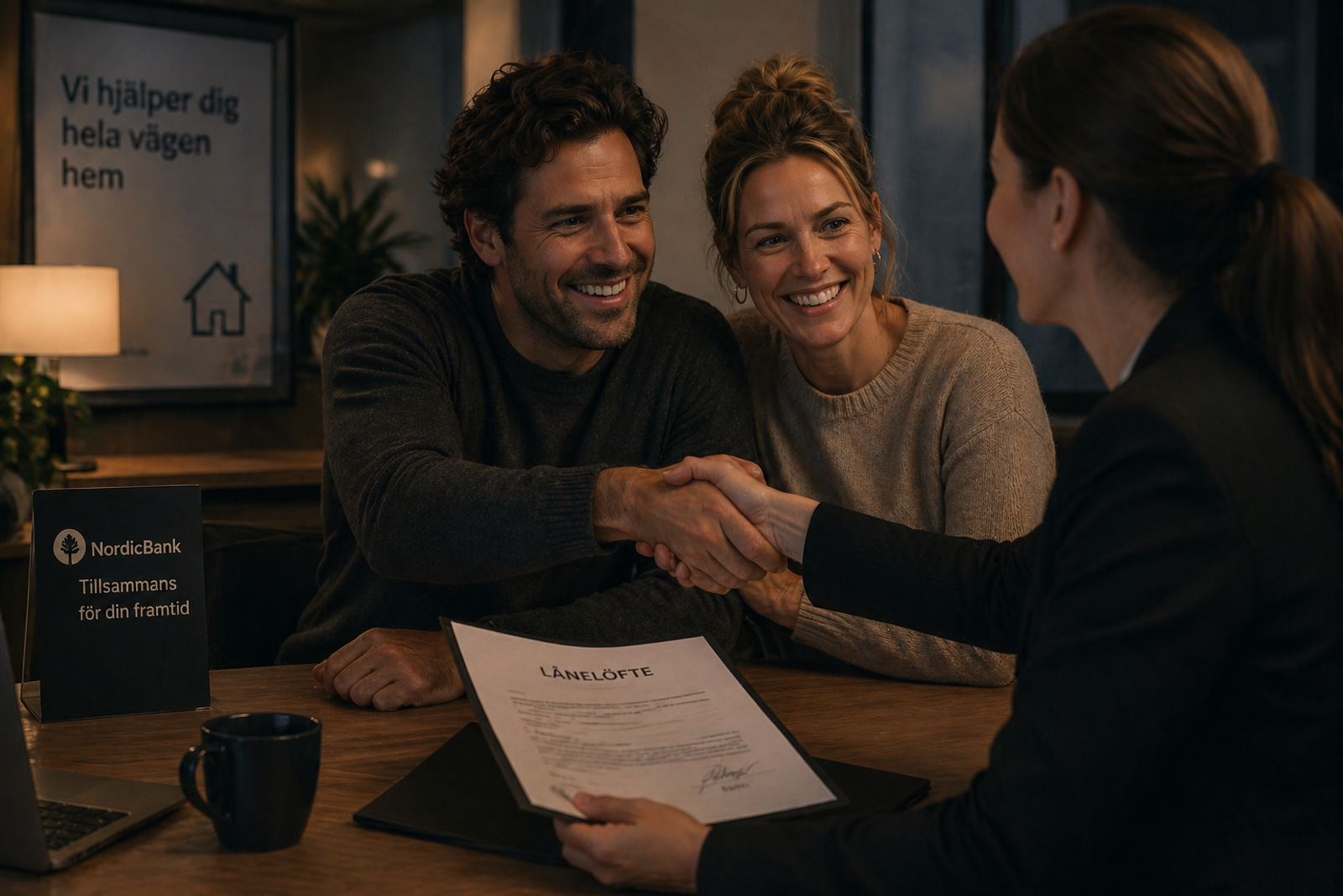 Möte med bankrådgivare för lånelöfte inför husköp