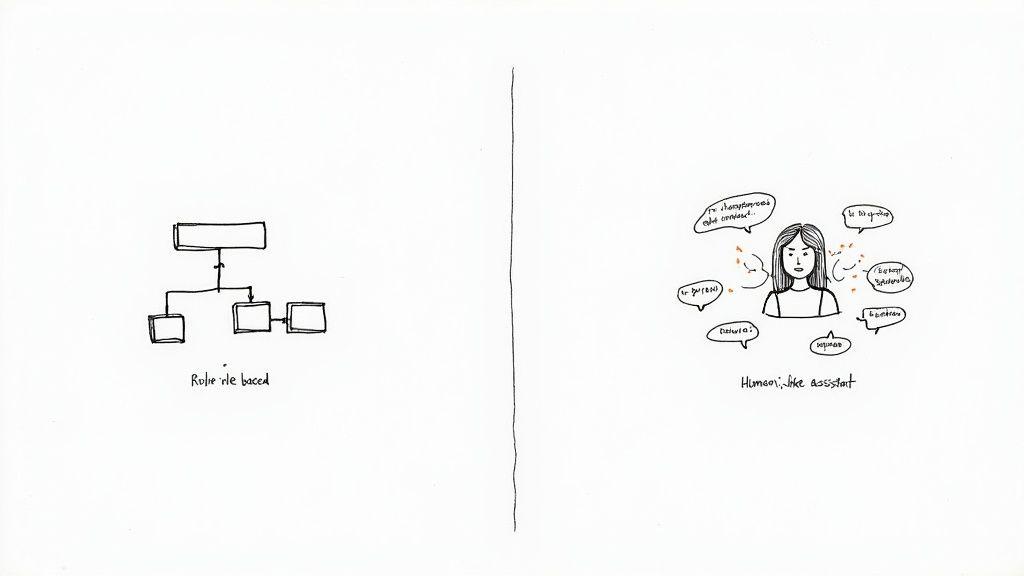 An illustration showing a brain with interconnected nodes, symbolizing the neural network of an AI chatbot.