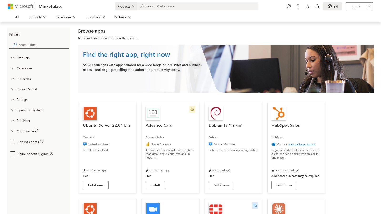 Microsoft Azure Marketplace — AI + Machine Learning