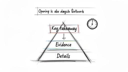 Information pyramid illustrating 'Key takeaway' at the top, followed by 'Evidence' and 'Details' for clear communication.