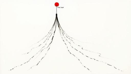 A red circle labeled 'Final Idea' at the top, with many dashed lines branching out downwards.