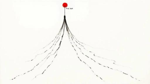 A red circle labeled 'Final Idea' at the top, with many dashed lines branching out downwards.
