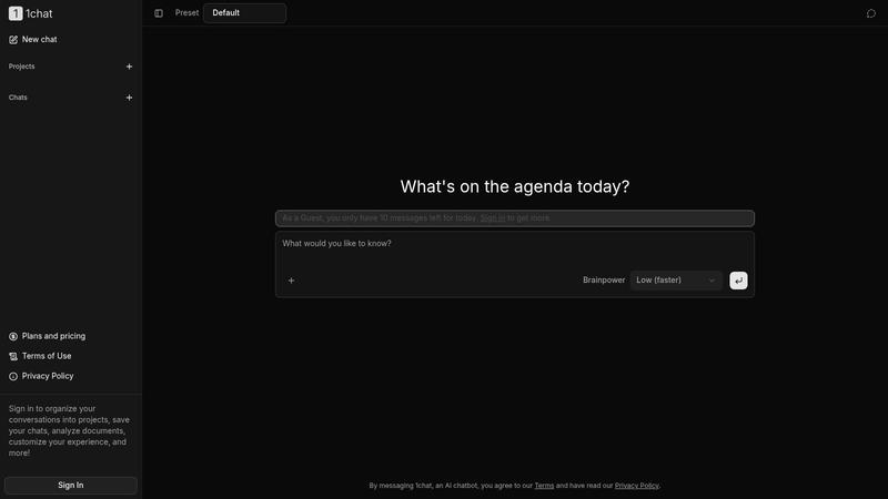 Screenshot from https://1chat.com