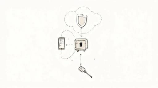 Secure cloud storage system with shield protection connecting smartphone and physical key authentication