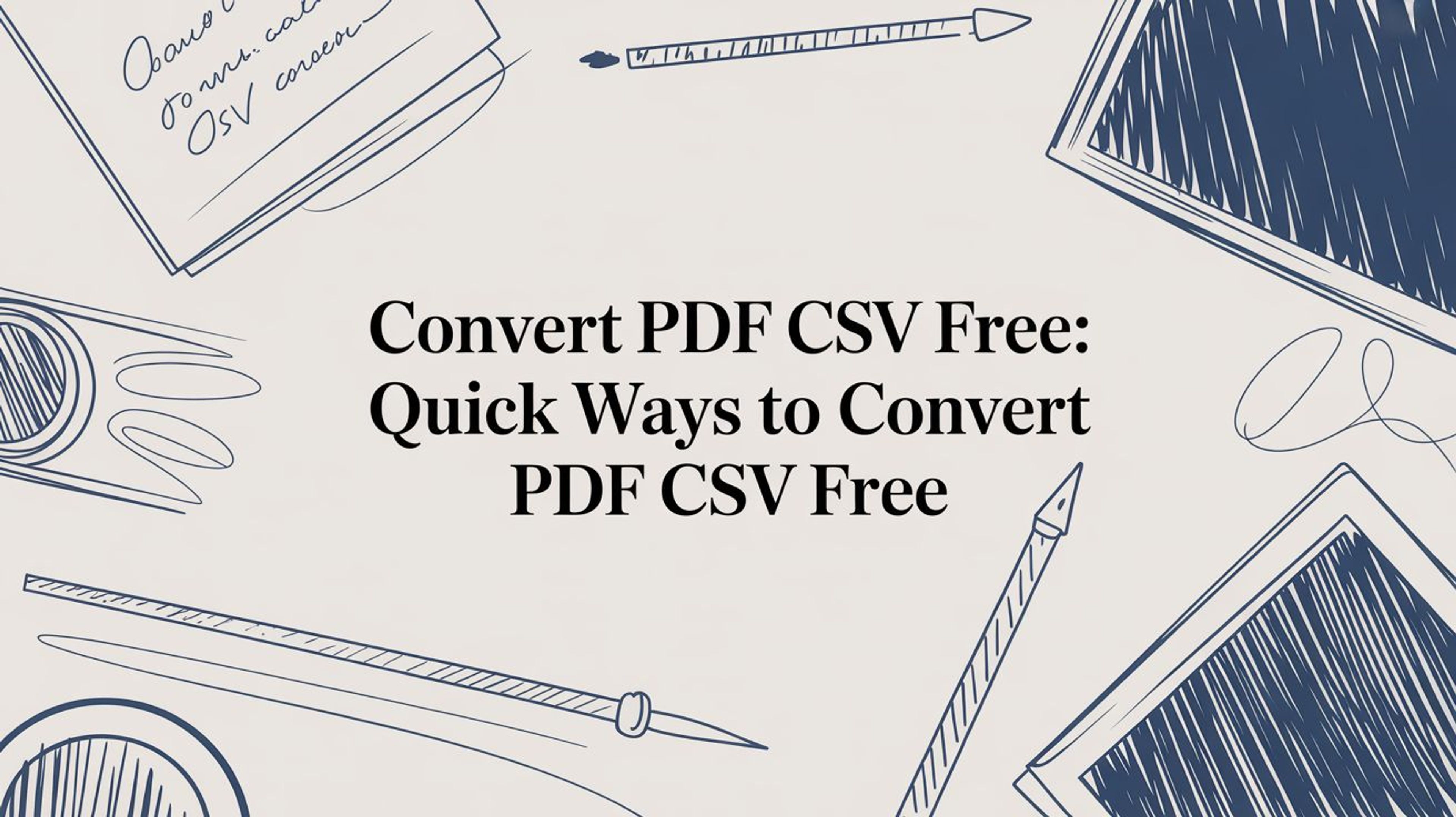 Convert PDF CSV Free: Quick Ways to convert pdf csv free