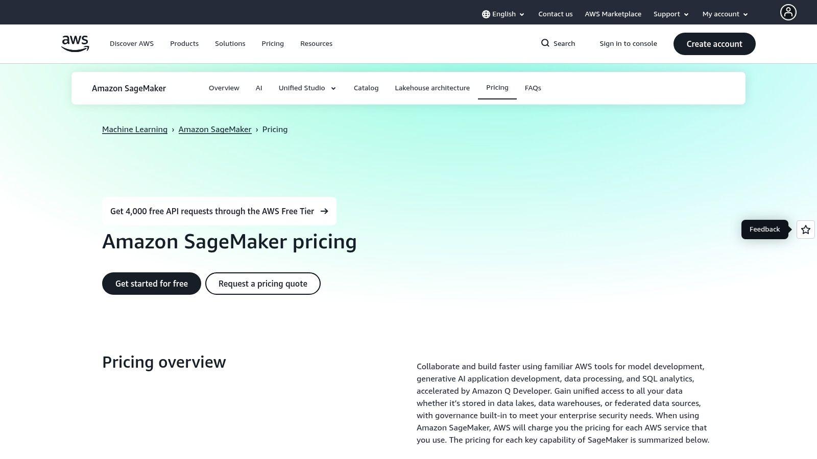 Amazon Web Services — Amazon SageMaker