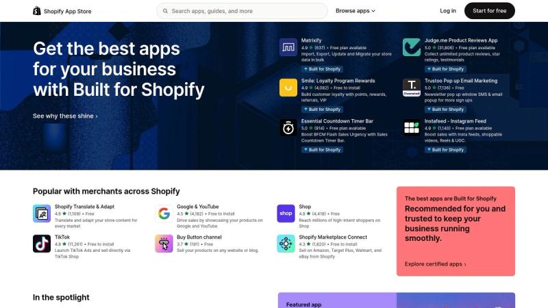 Shopify App Store (AI apps for ecommerce)