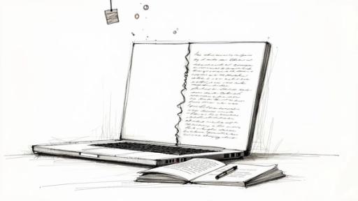 A person using a laptop with AI-generated charts and text on the screen, symbolizing the integration of AI in academic work.