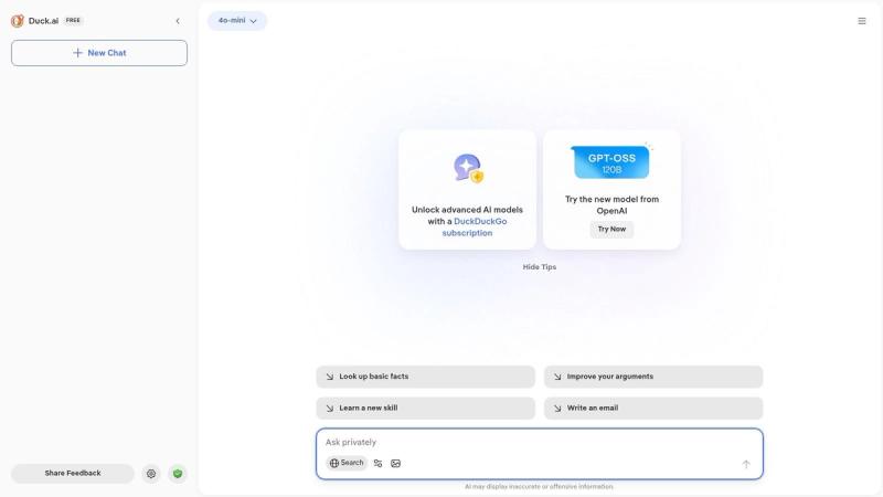 DuckDuckGo AI Chat (Duck.ai)