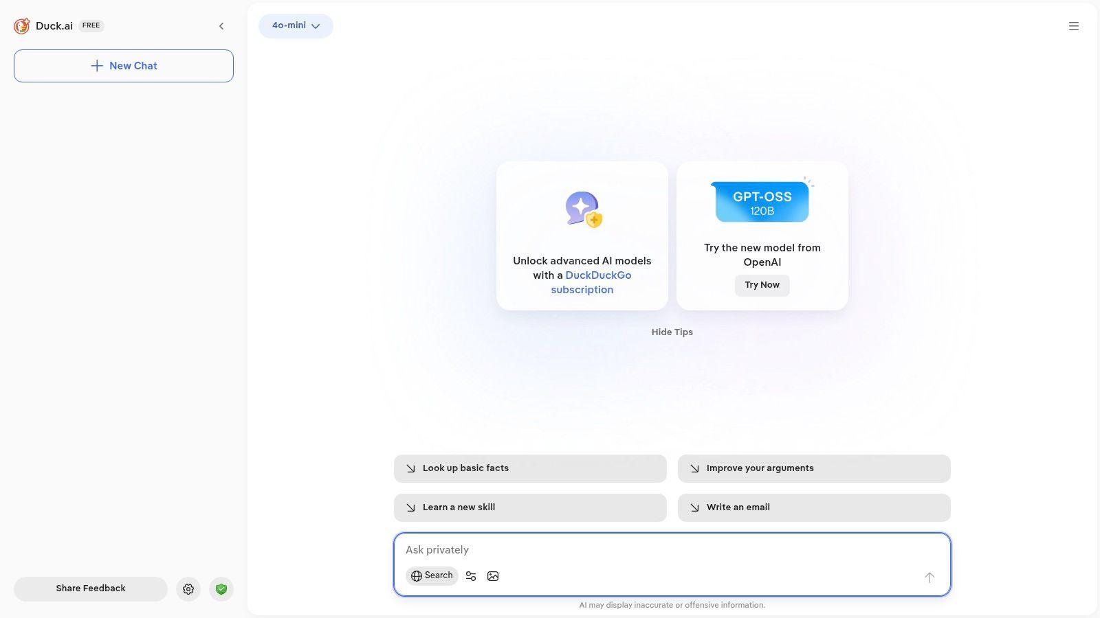 DuckDuckGo AI Chat (Duck.ai)
