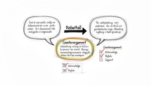 A diagram illustrating how to structure rebuttals and counterarguments with checklist options.