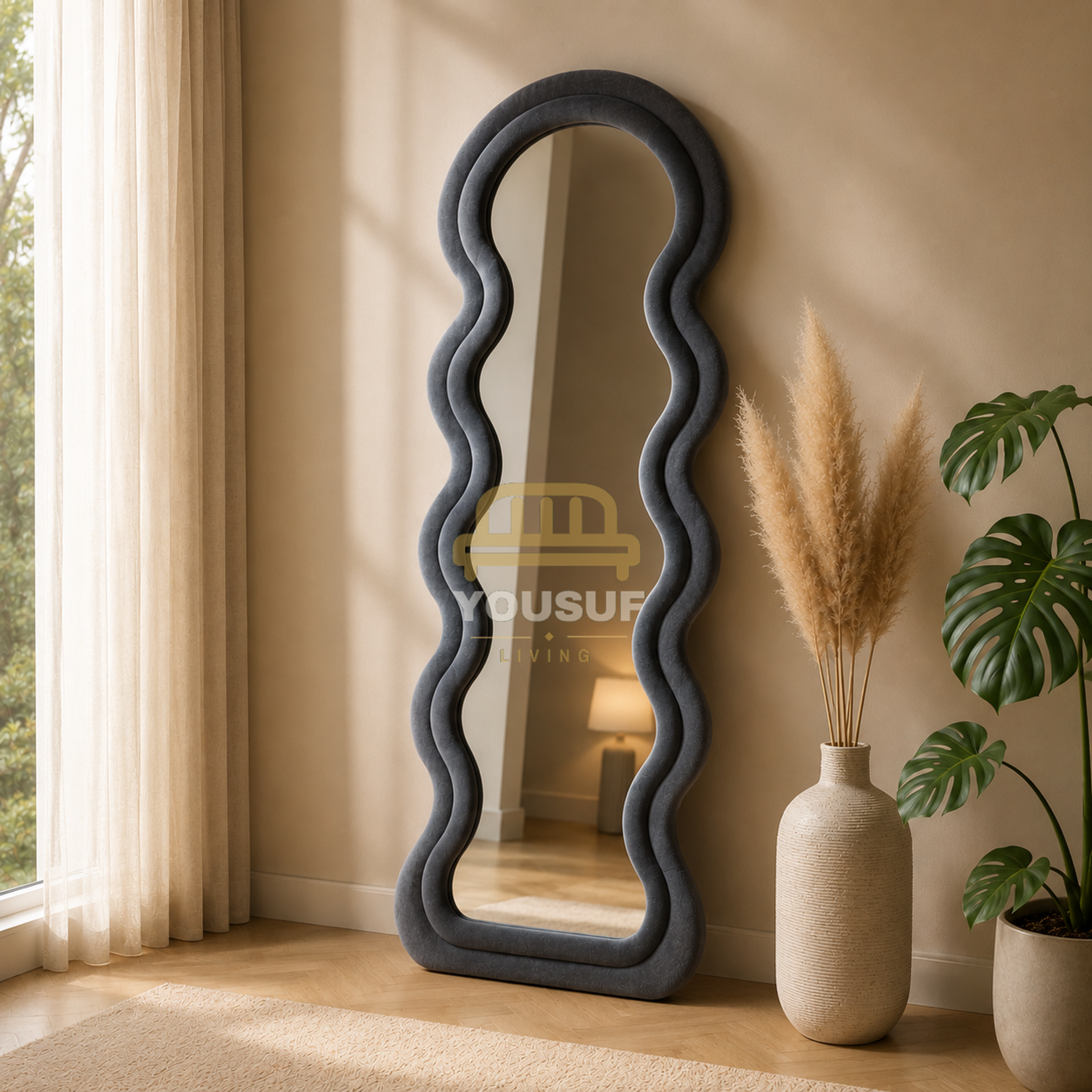 Wavy Frame Floor Mirror