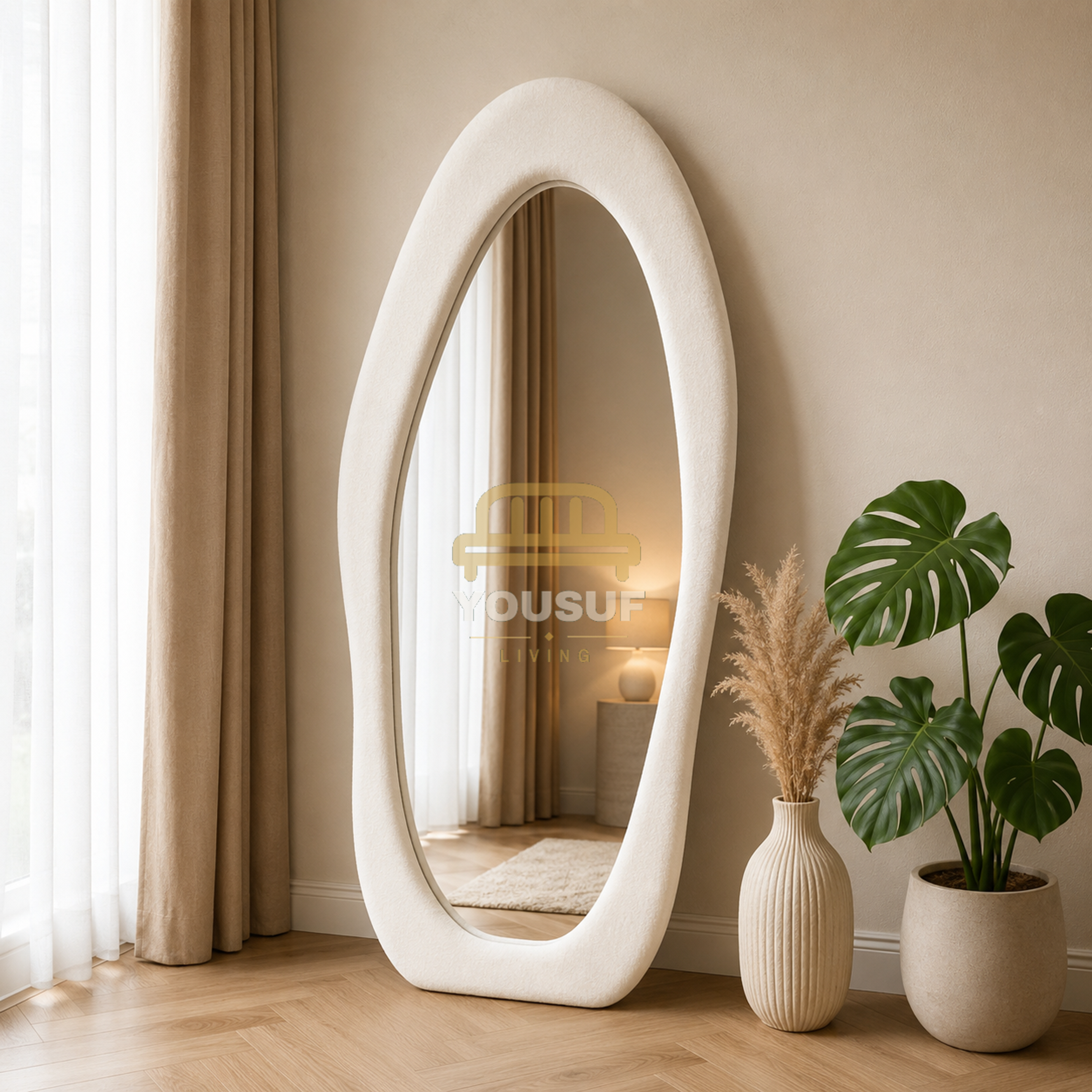 Organic Oval Floor Mirror