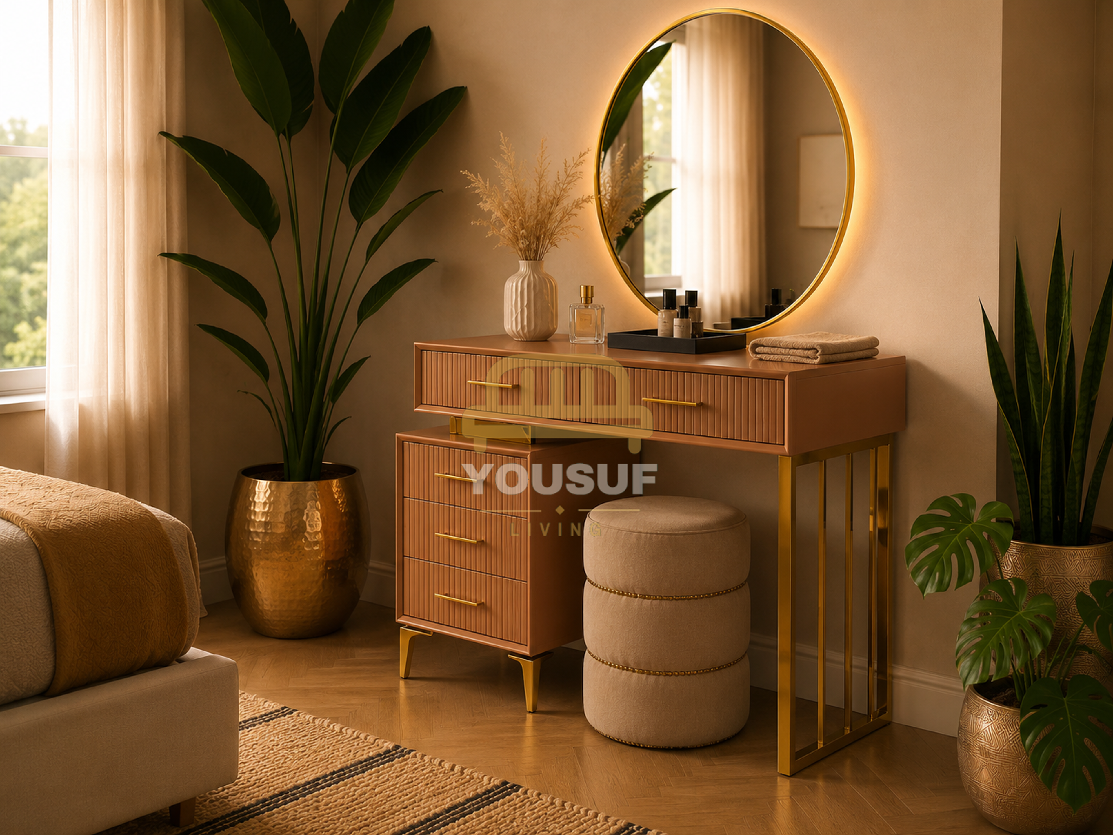 Backlit Round Vanity
