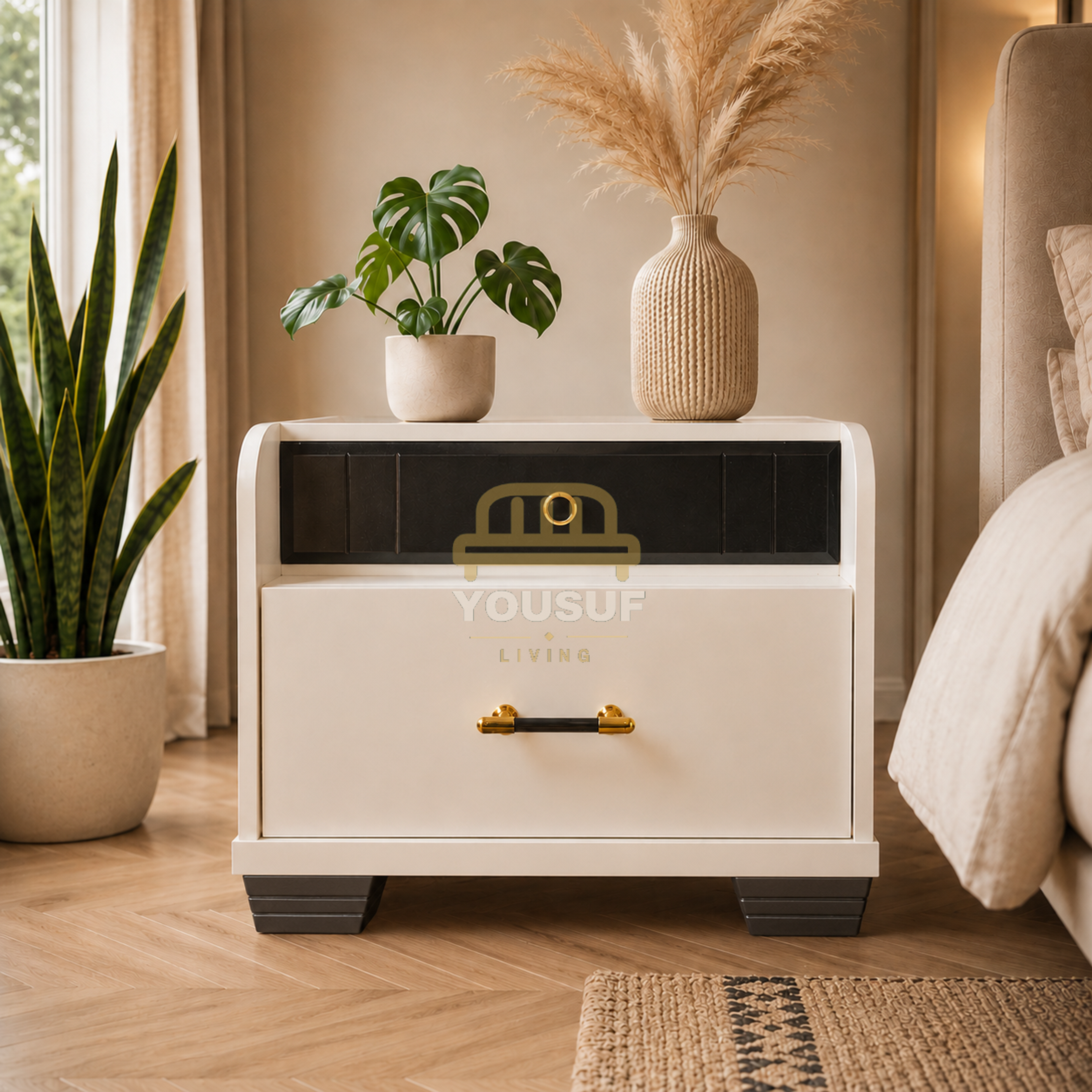Two-Tone Panel Nightstand