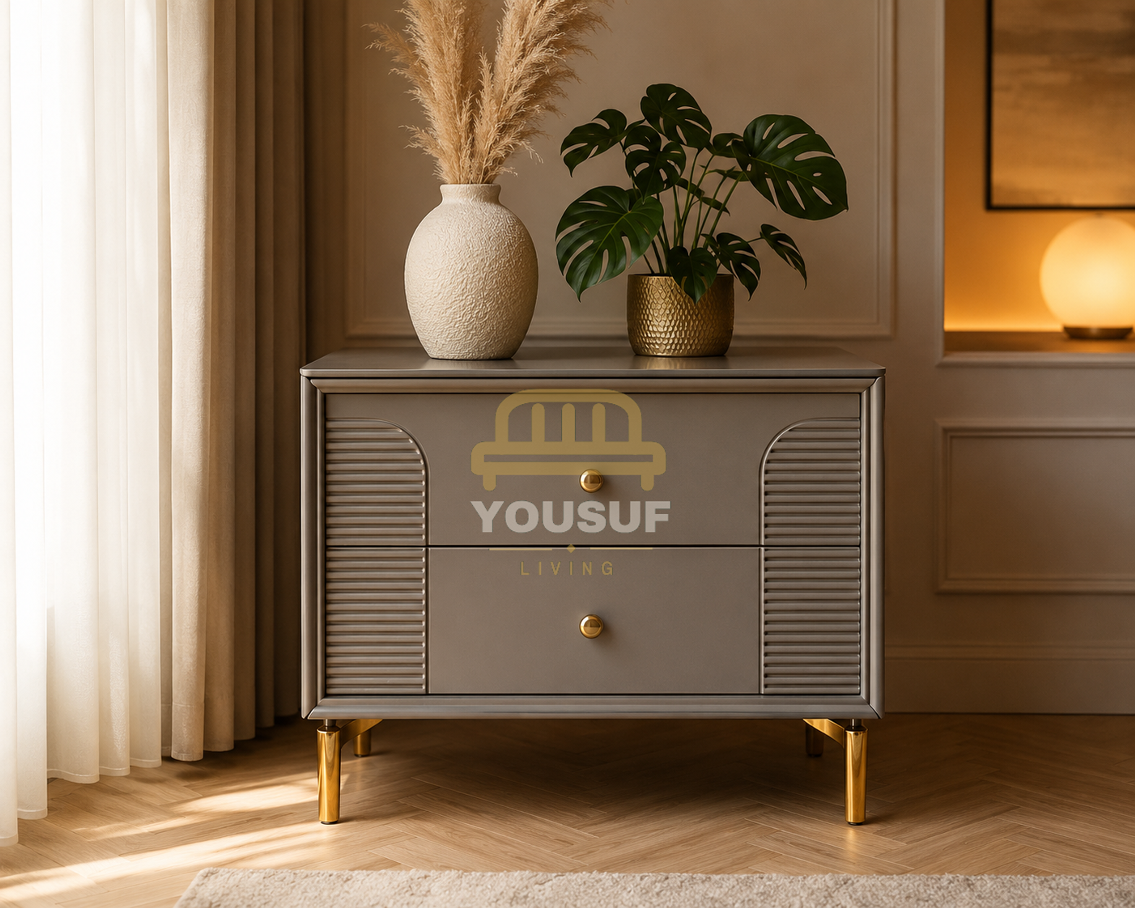 Arched Fluted Nightstand