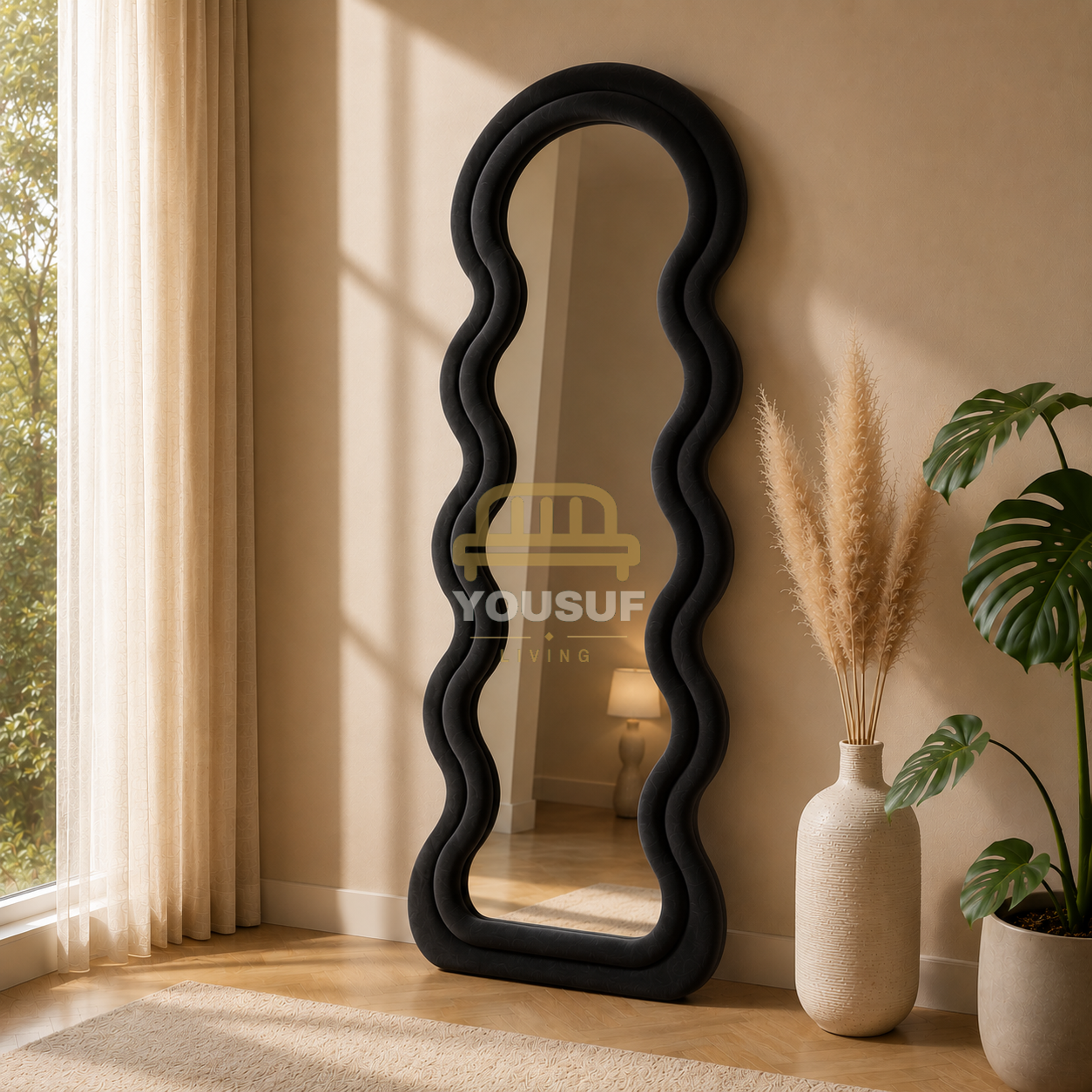 Wavy Frame Floor Mirror
