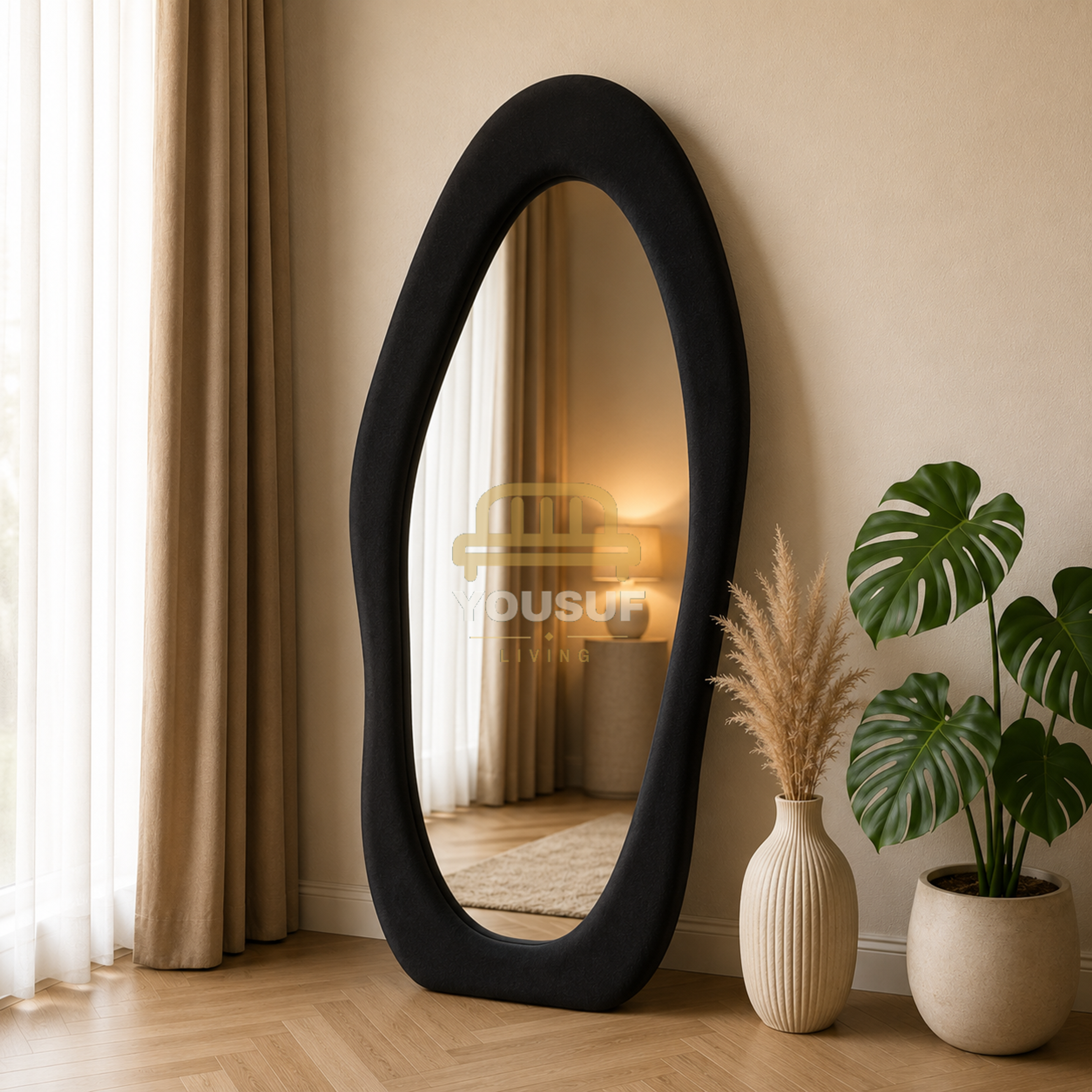 Organic Oval Floor Mirror