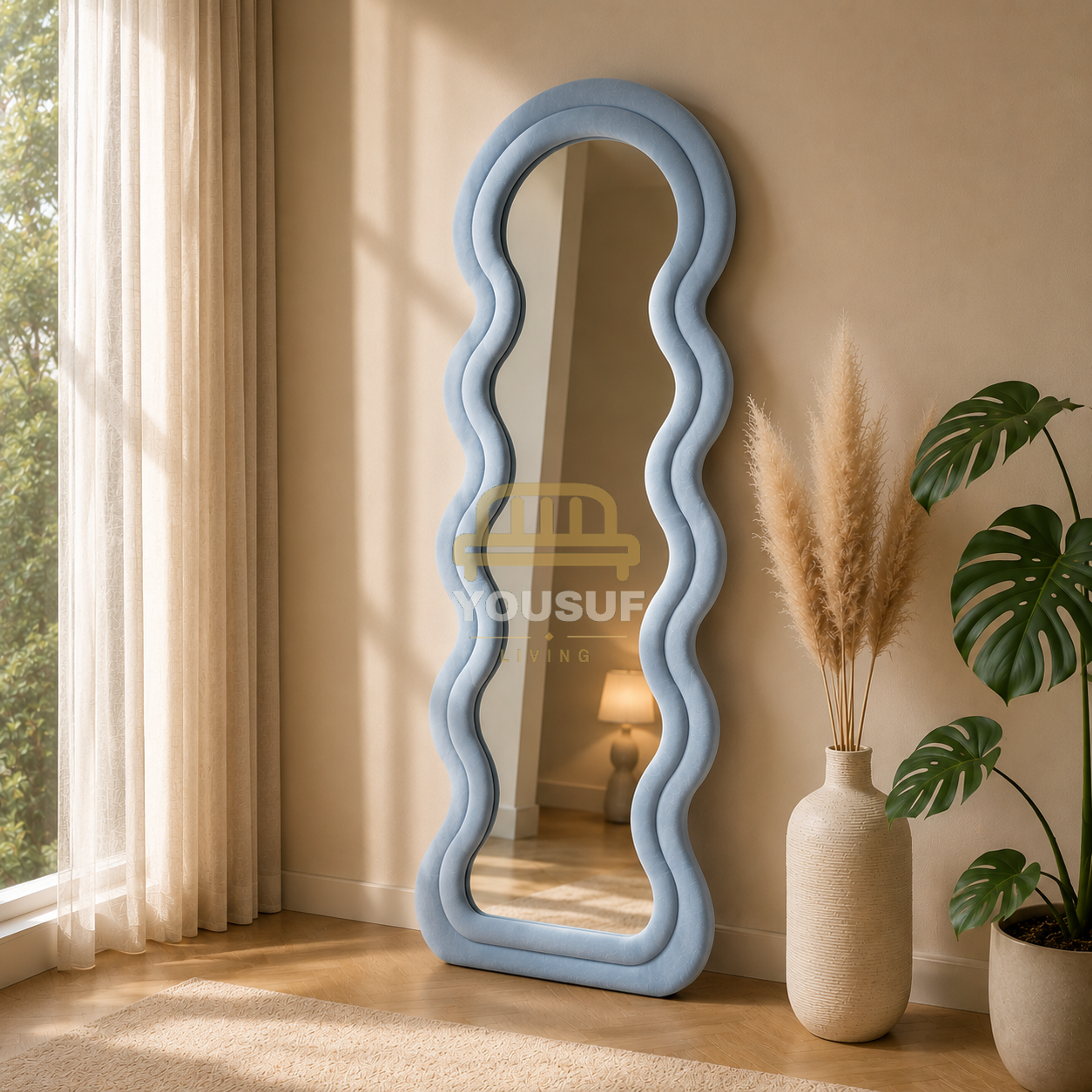 Wavy Frame Floor Mirror
