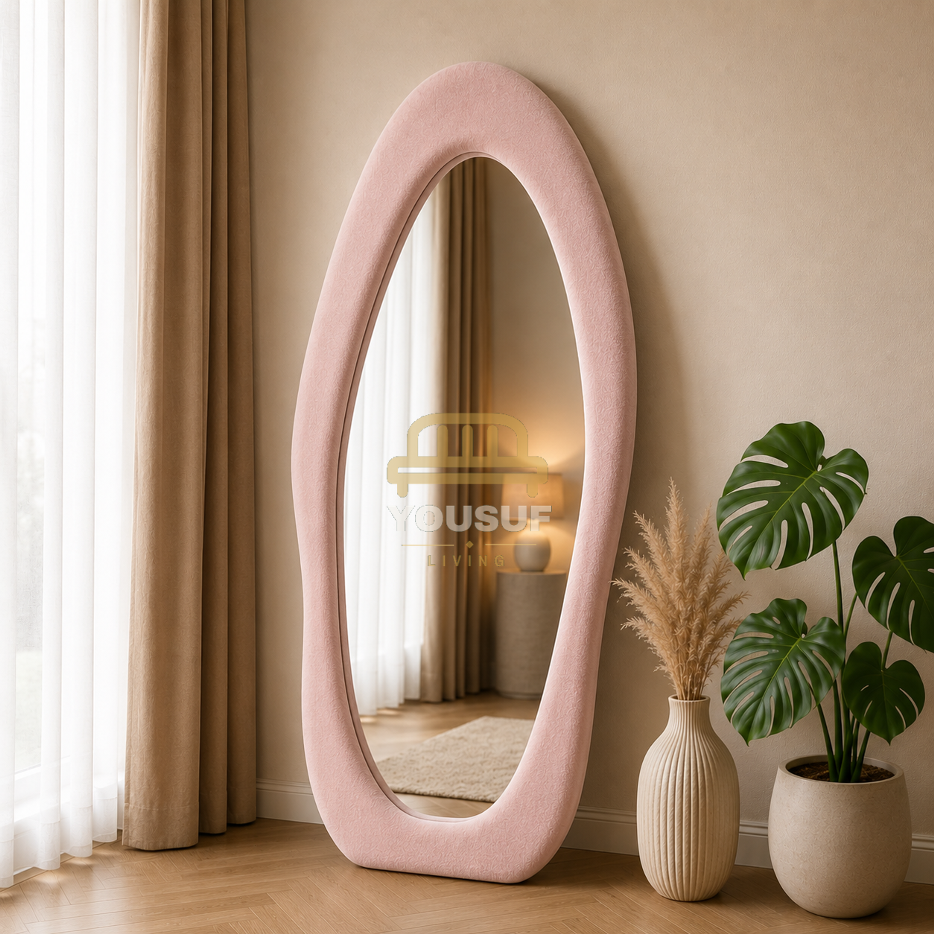 Organic Oval Floor Mirror