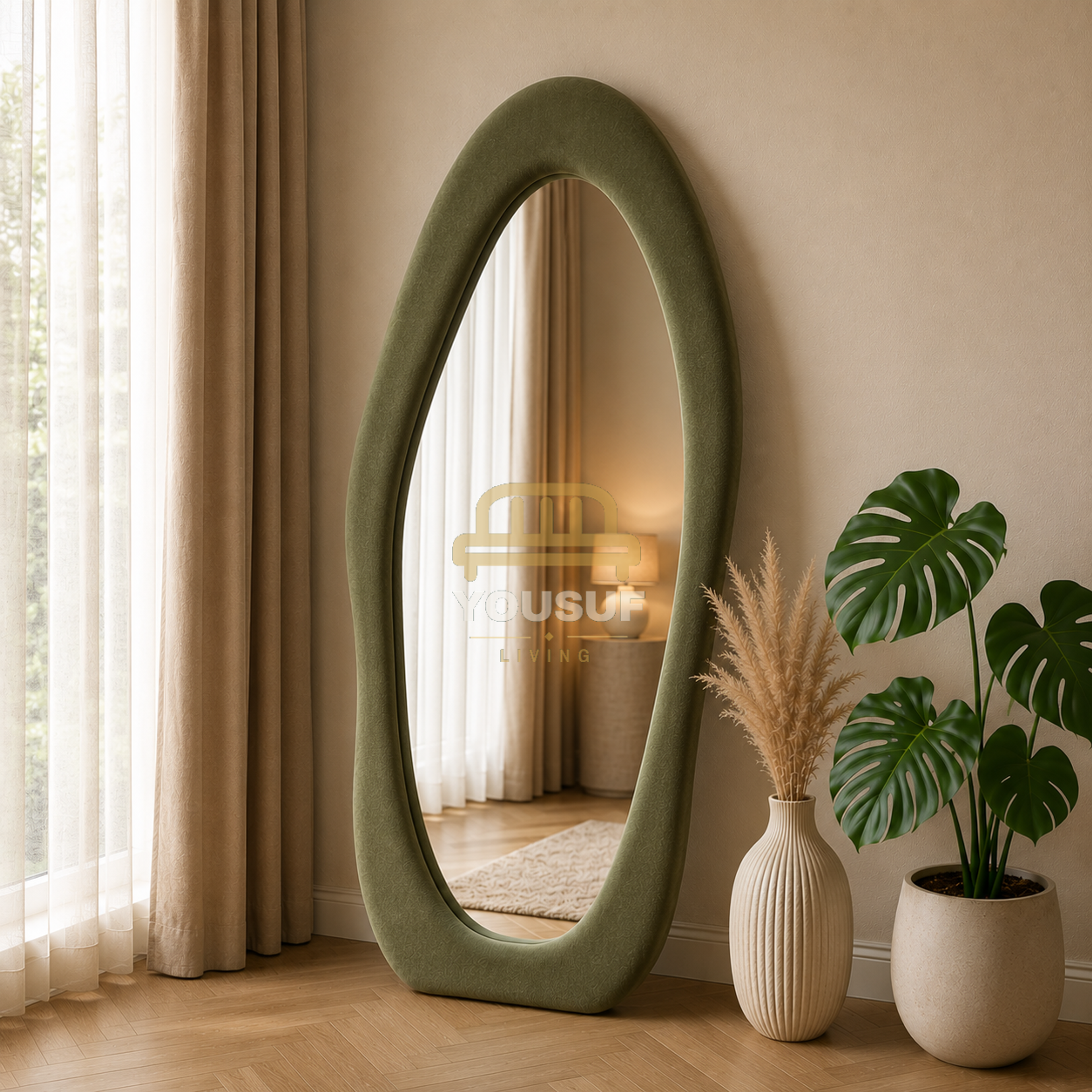 Organic Oval Floor Mirror