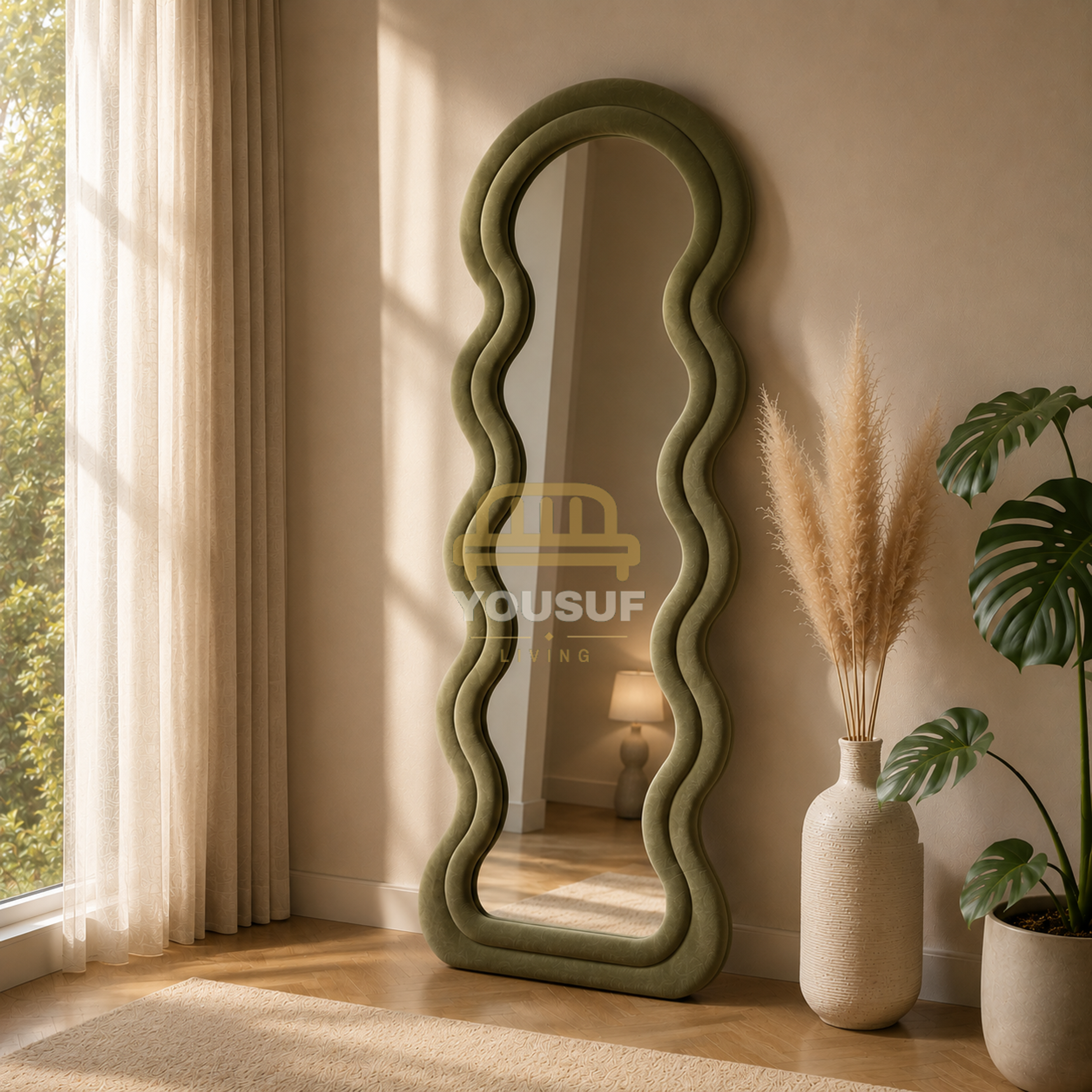 Wavy Frame Floor Mirror