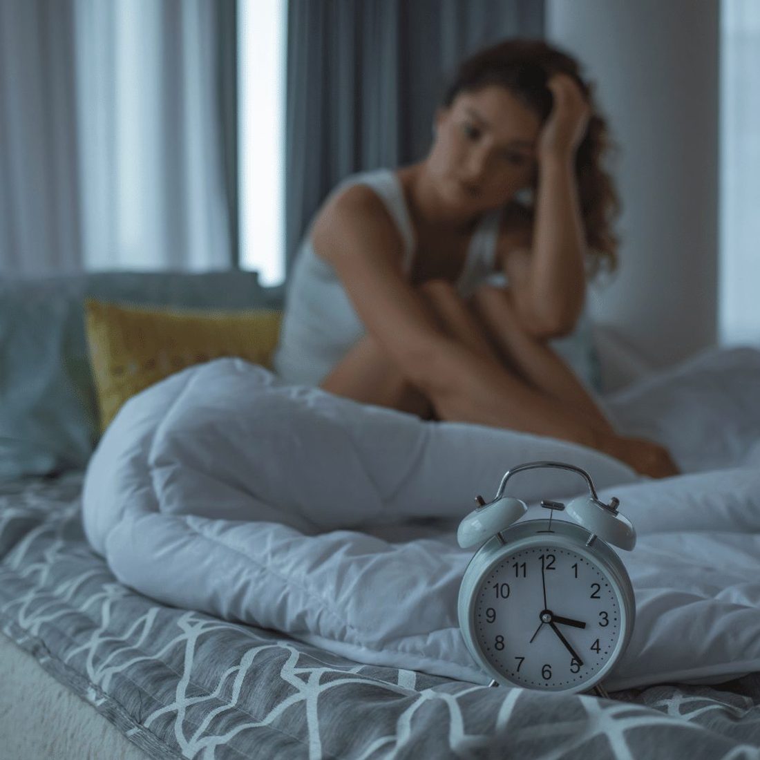 Mujer con insomnio.