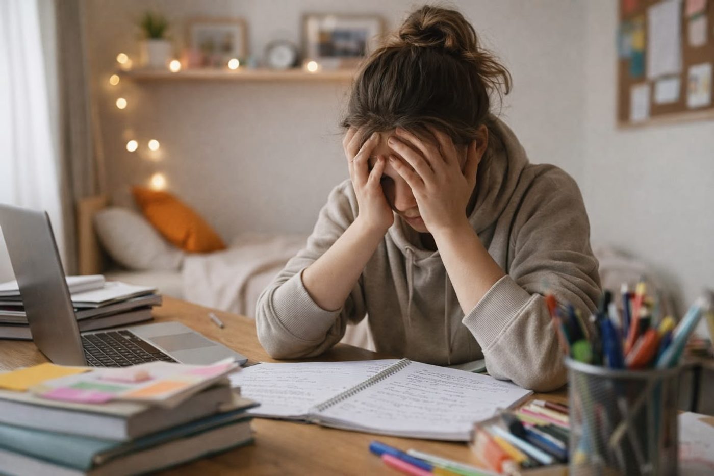 Una joven adulta que ya no tiene un empujón.