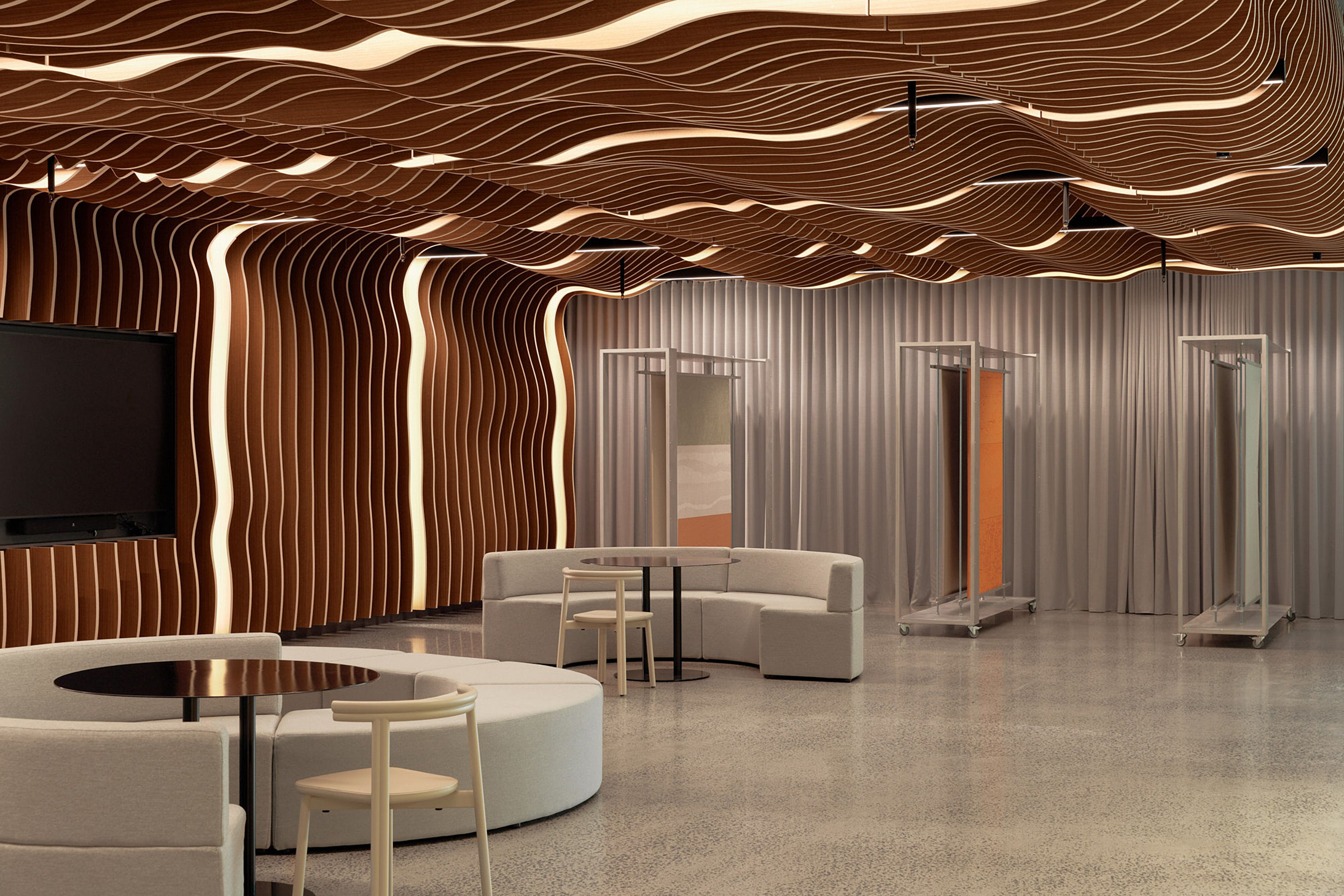 Autex acoustics showroom and office for sustainable design. By Made For studio.