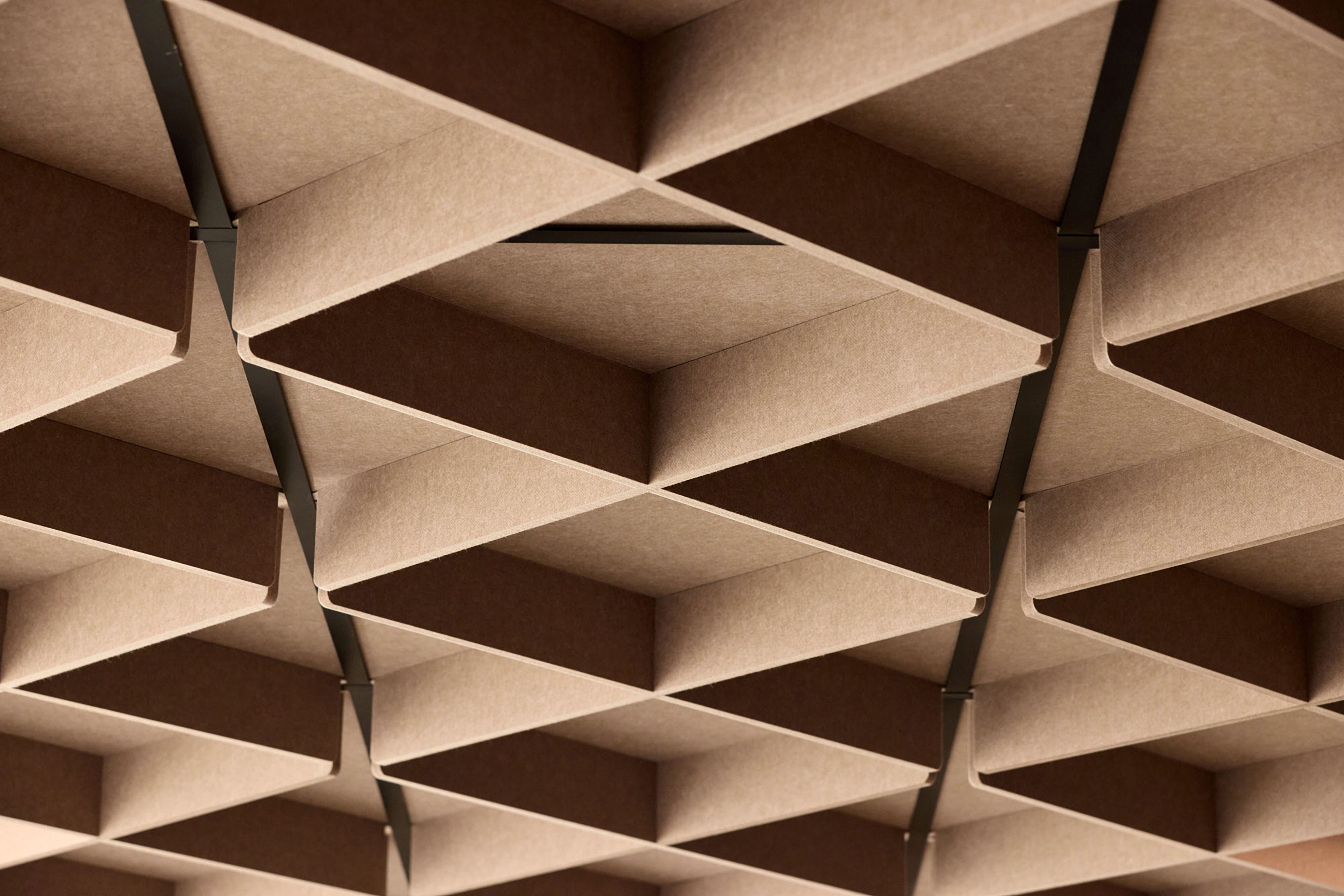 Autex Essendon Fields showroom interior with acoustic ceiling panels, designed by Made For.