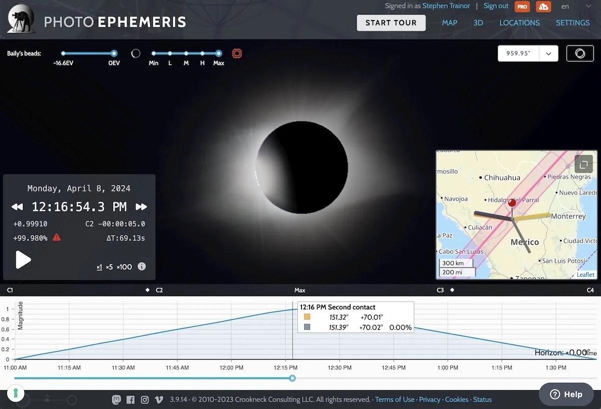 Building a solar eclipse simulator for April 8 2024