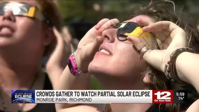 Really magical': Hundreds join eclipse parties in Central Virginia - YouTube