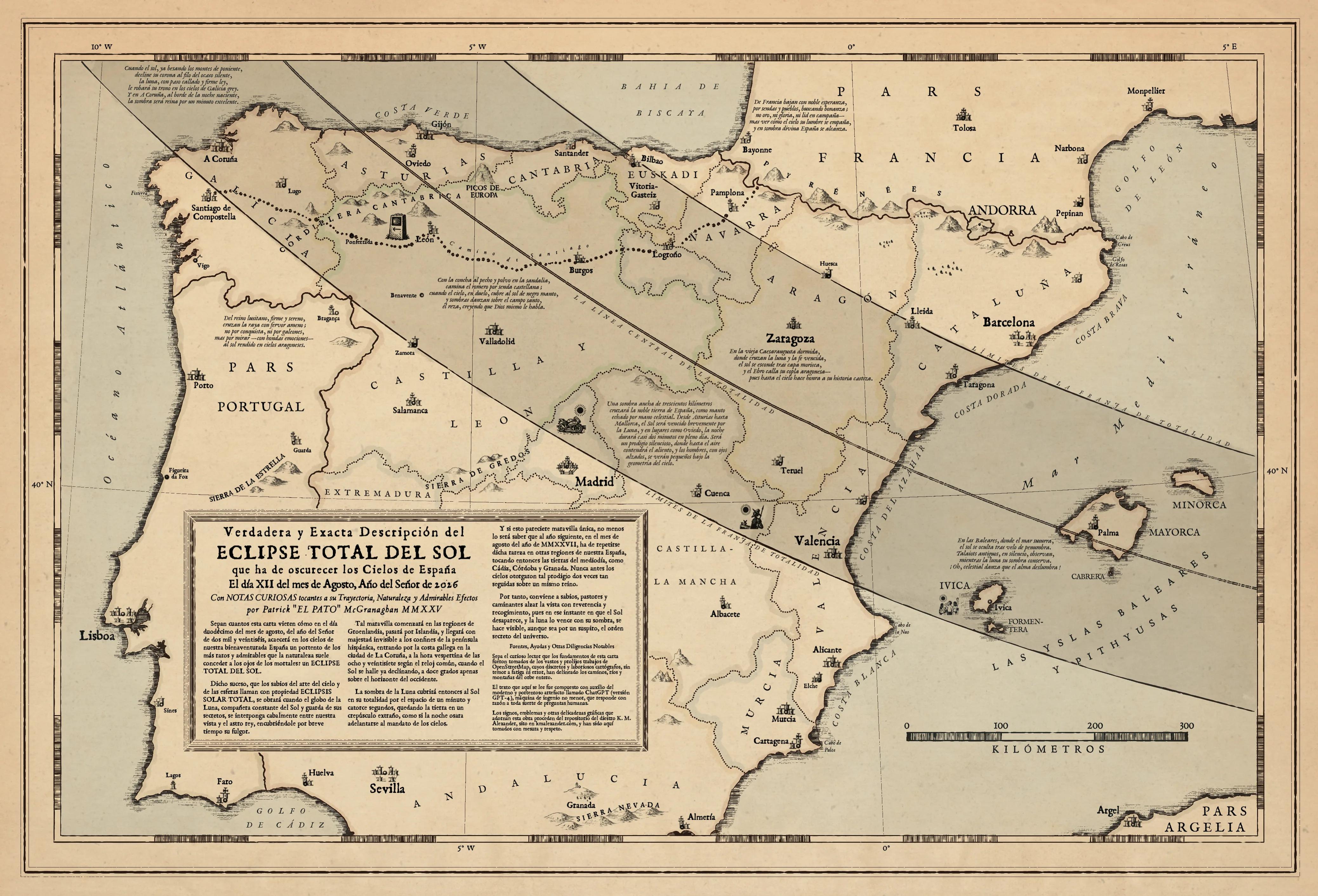 Ho mappato l'eclissi totale del 2026 sulla Spagna - fondendo ...