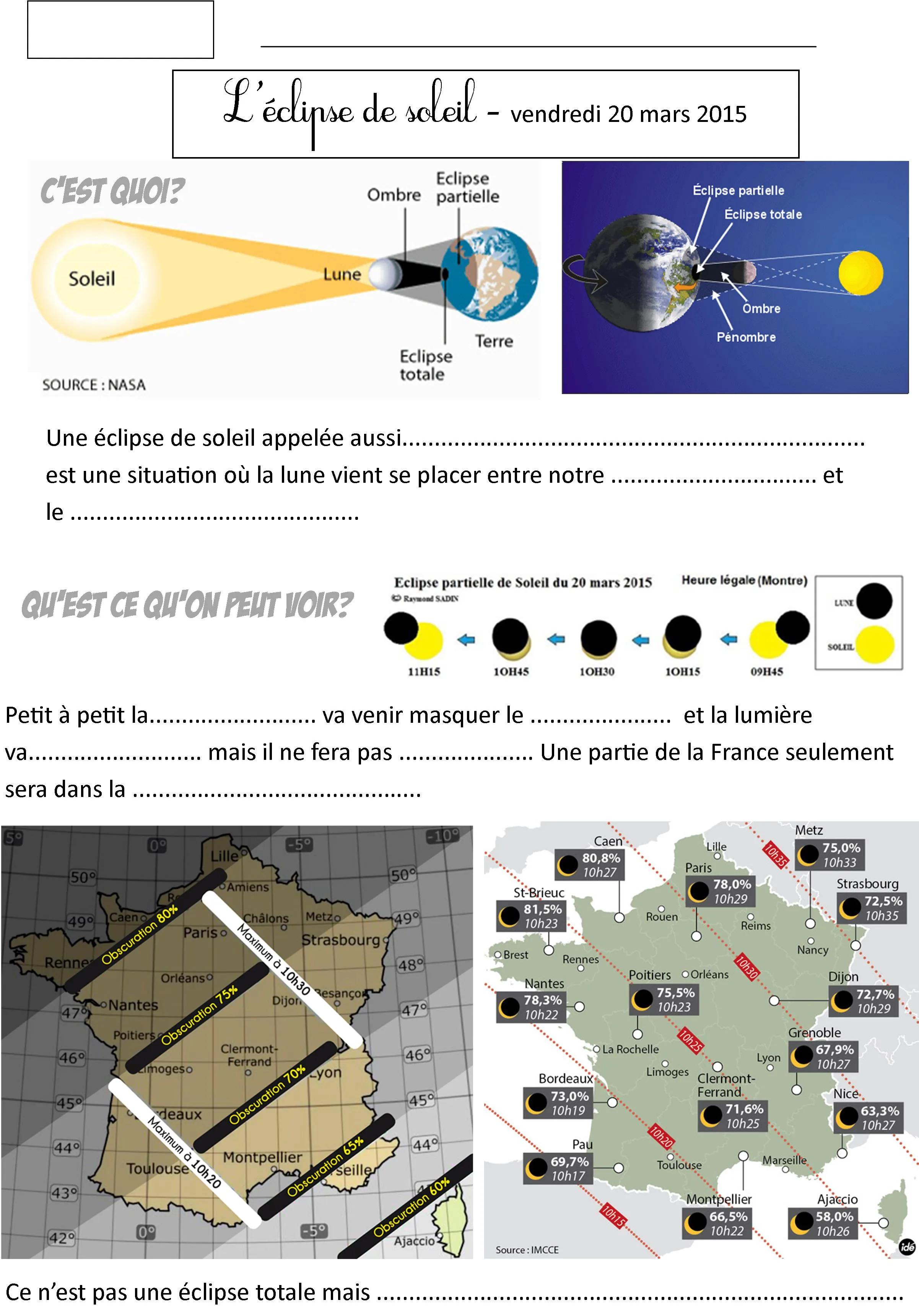 Une trace écrite pour l'éclipse solaire du 20 mars – Monsieur Mathieu