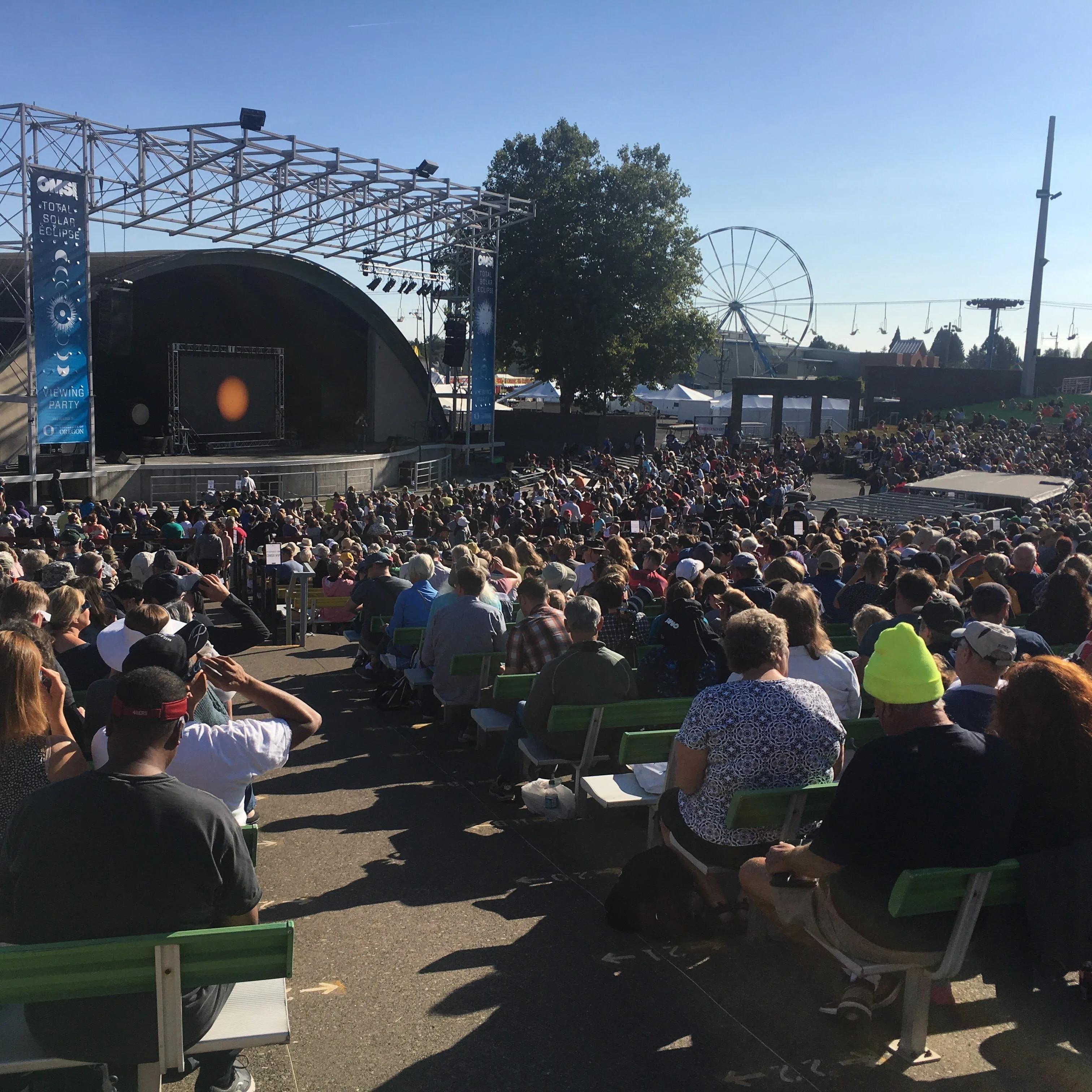Eclipse viewing at fairgrounds hosted by OMSI