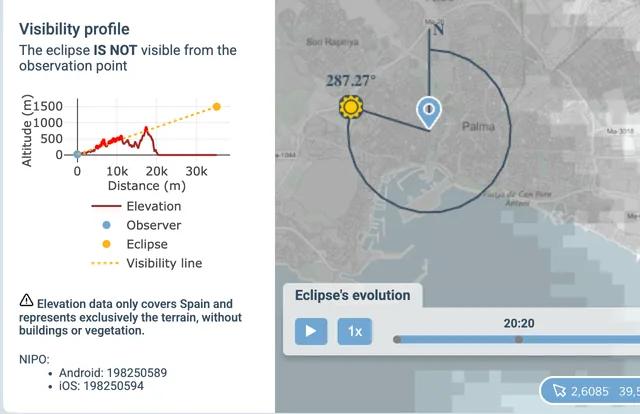 Sitio web para comprobar si el eclipse es visible desde tu casa : r/spain