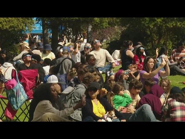 Solar Eclipse in San Diego | More than 1,000 people gather at Fleet Science  Center at Balboa Park
