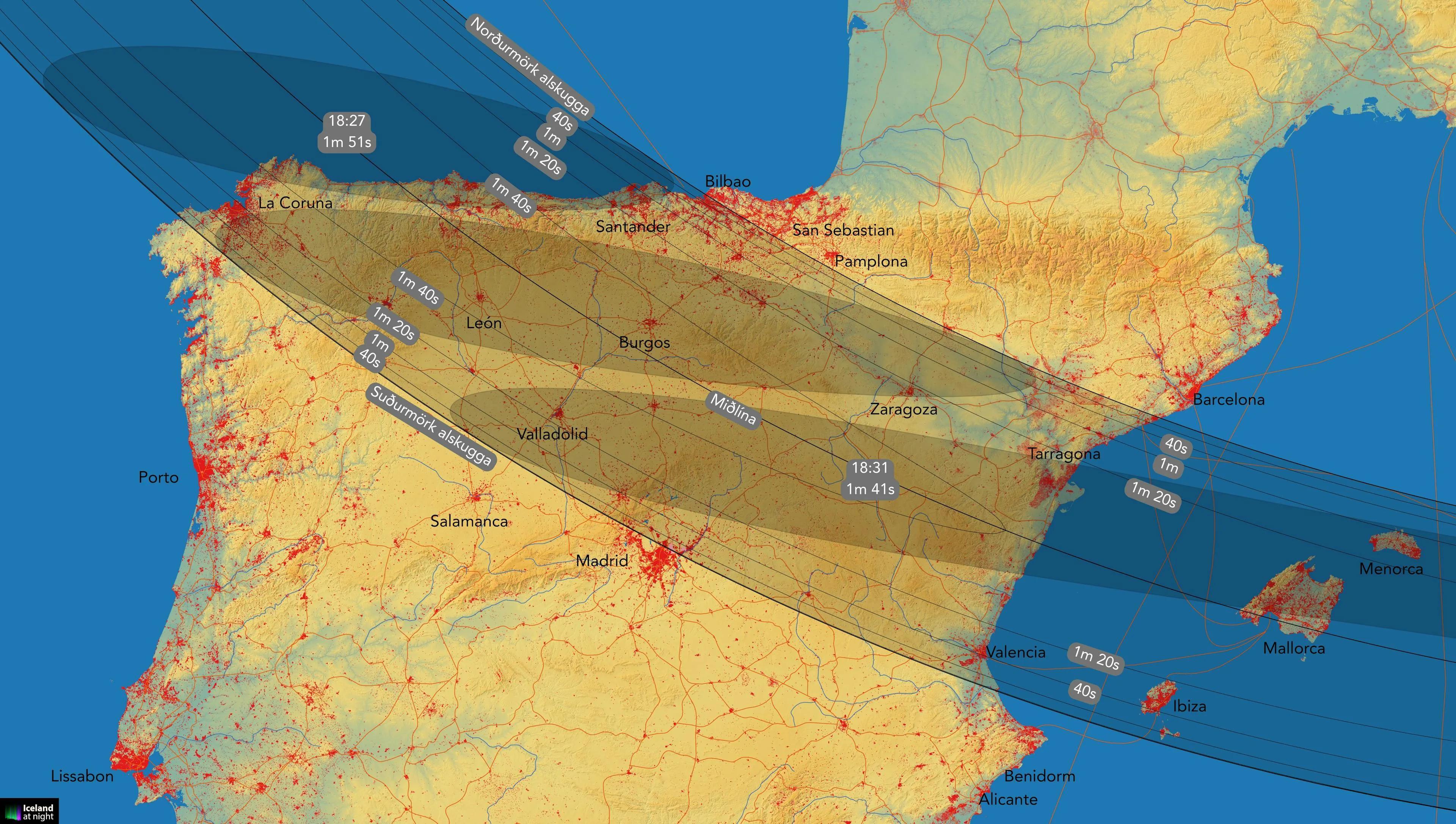 Sólmyrkvinn 12. ágúst 2026 á Spáni | Sólmyrkvi 2026
