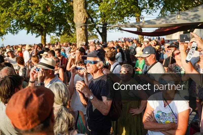 Licensable picture: FRANCE - CROWD GATHERS IN SAUMUR TO WATCH THE SOLAR ECLIPSE | Reuters Connect