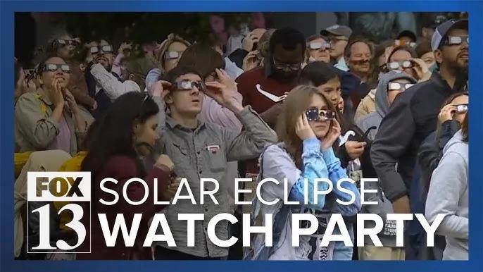 Salt Lake City streets filled with people watching solar eclipse